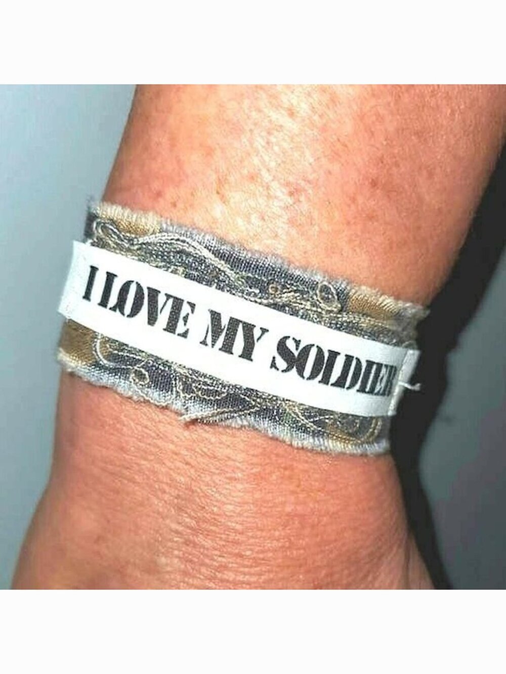 Camo Jewelry Bracelet I Love My Soldier Army Green